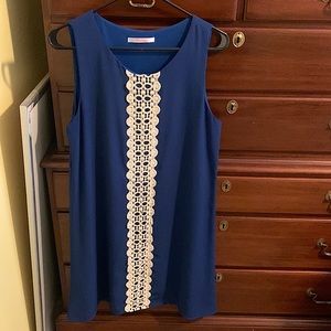 Cobalt Blue Pink Blush Sheath Dress